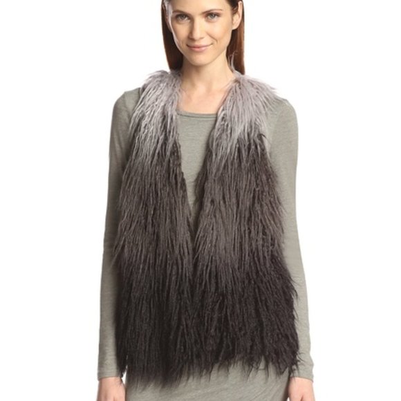 Anna Sui Ombre Faux Fur Vest - Picture 1 of 4